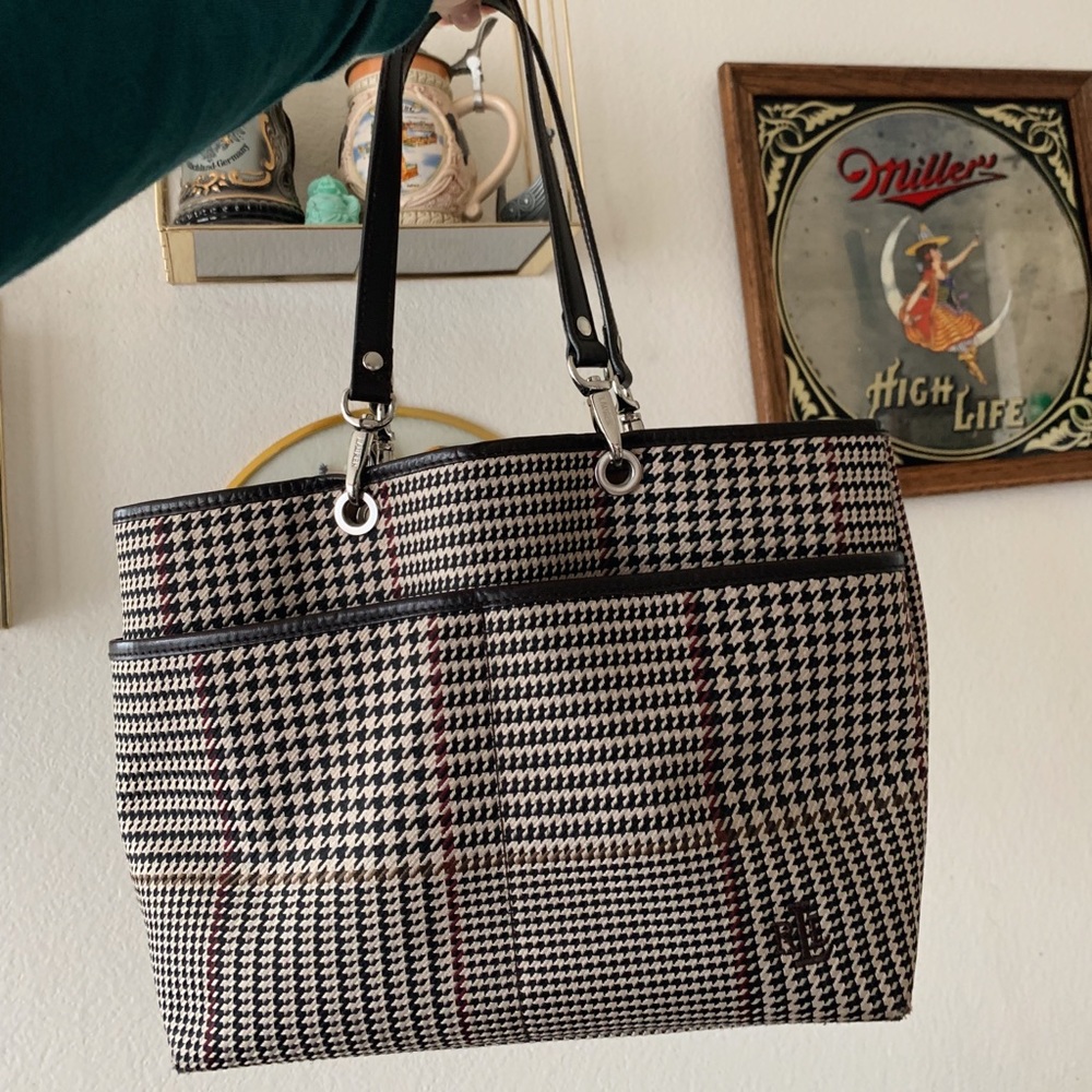 ralph lauren houndstooth purse
